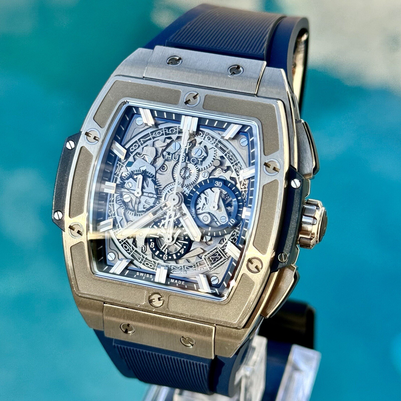 Hublot Spirit Of Big Bang Blue Titanium - Full Set w/ Extra Strap 641.NX.7170.LR