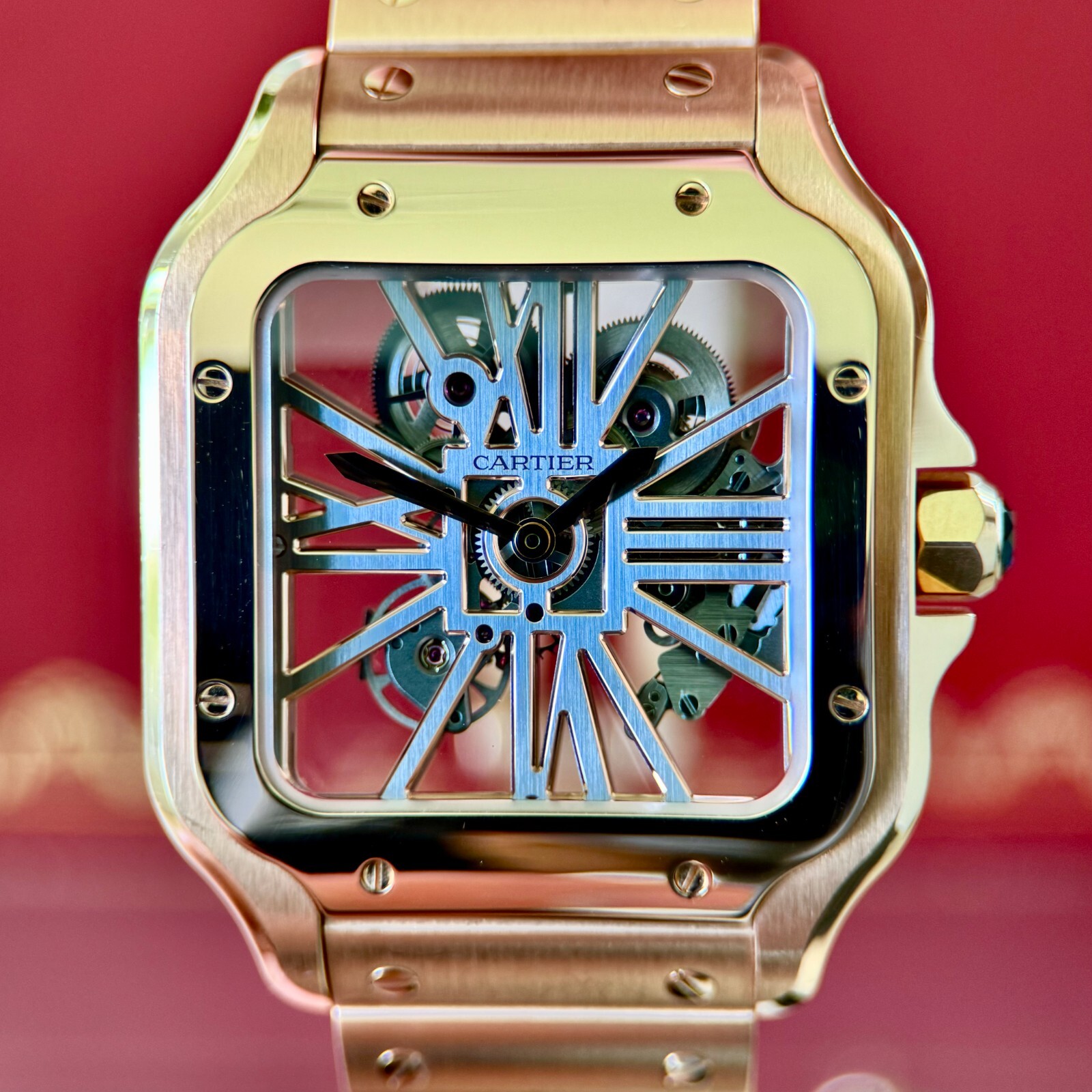 Cartier Santos de Cartier Rose Gold Skeleton - Full Set Warranty till 2030
