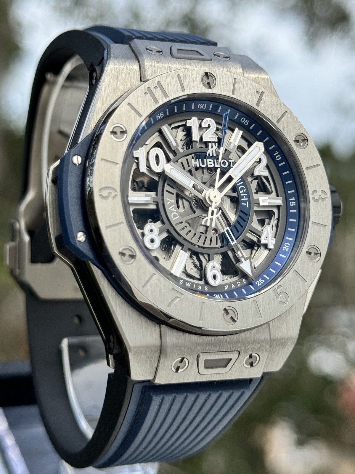 Hublot Big Bang Unico GMT Titanium Blue - 2022 Full set Under Warranty