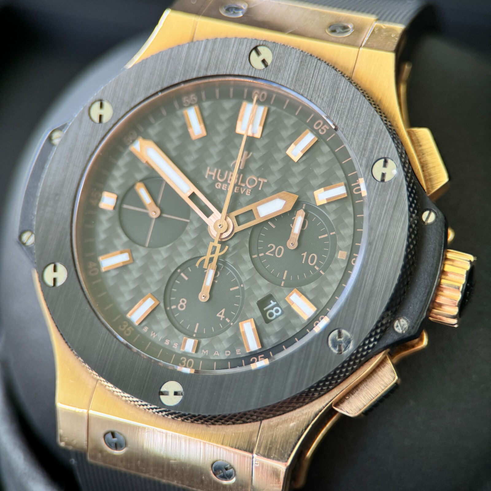 Hublot Big Bang Evolution Rose Gold Full Set - Carbon Fiber Dial Ceramic Bezel