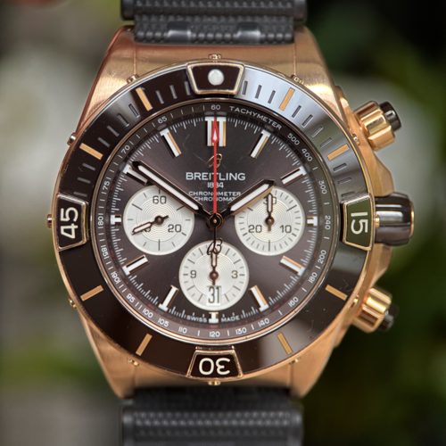 Breitling Super Chronomat B01 44 - 18k Rose Gold Brown Dial - 2028 Warranty