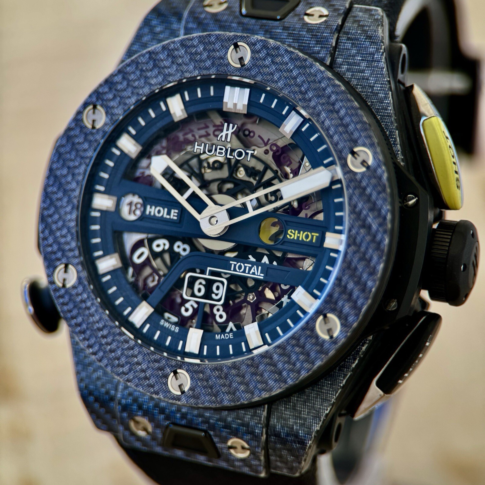 Hublot Big Bang Unico Golf Blue Carbon Limited Edition 1 of 200 - Box & Papers