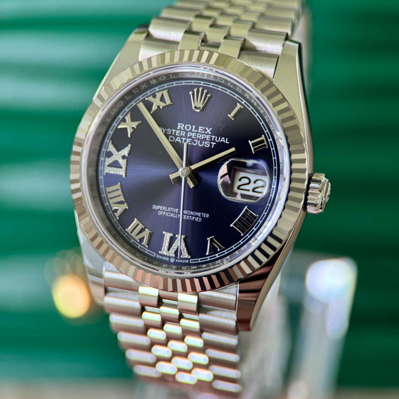 Rolex Datejust 36 with Aubergine & Diamonds Dial - Full Collector's Set