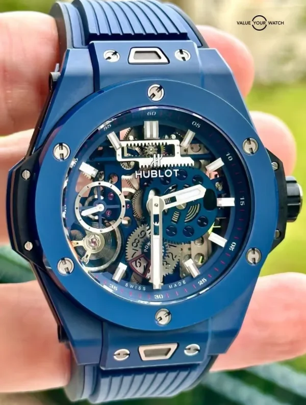 Hublot Blue Ceramic Meca 10 Big Bang – Full Set – Box & Papers 414.EX.5123.RX
